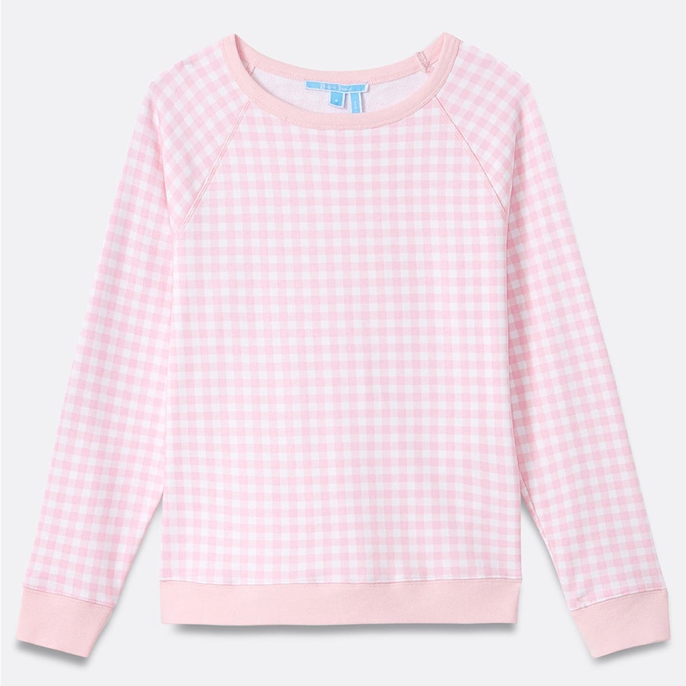 Draper James NWT light pink gingham sweatshirt 3X